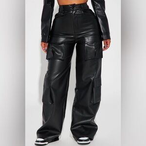 Faux Leather Cargo Pant